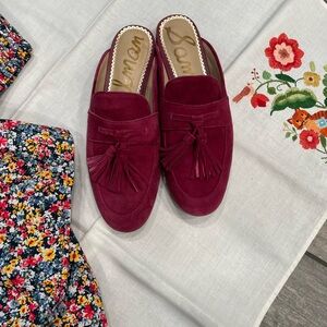 Sam Edelman Women's Burgundy Suede Mules